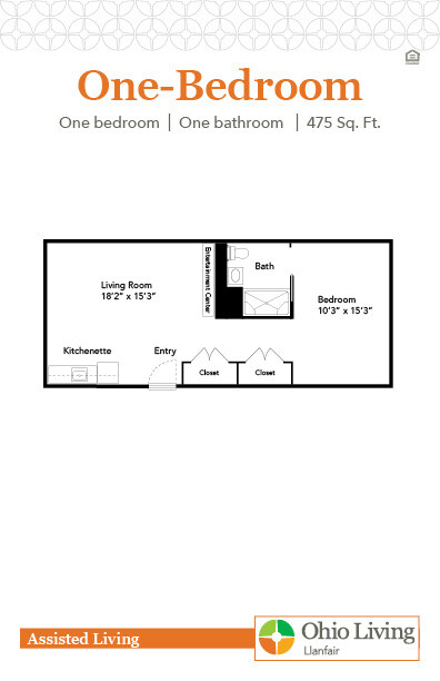 Assisted Living Apartment Floor Plan One-Bedroom