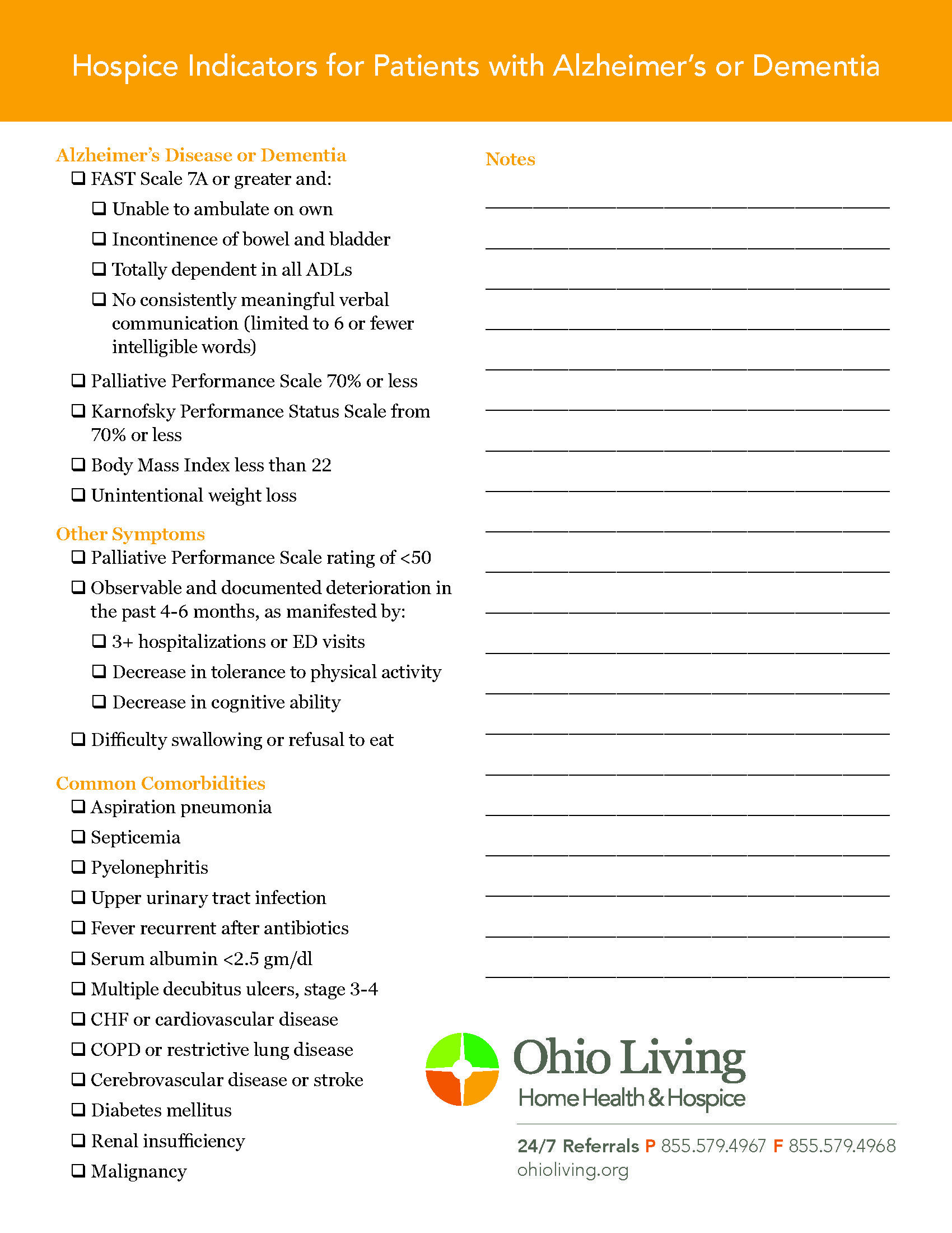 Hospice Indicators Alzheimers Disease