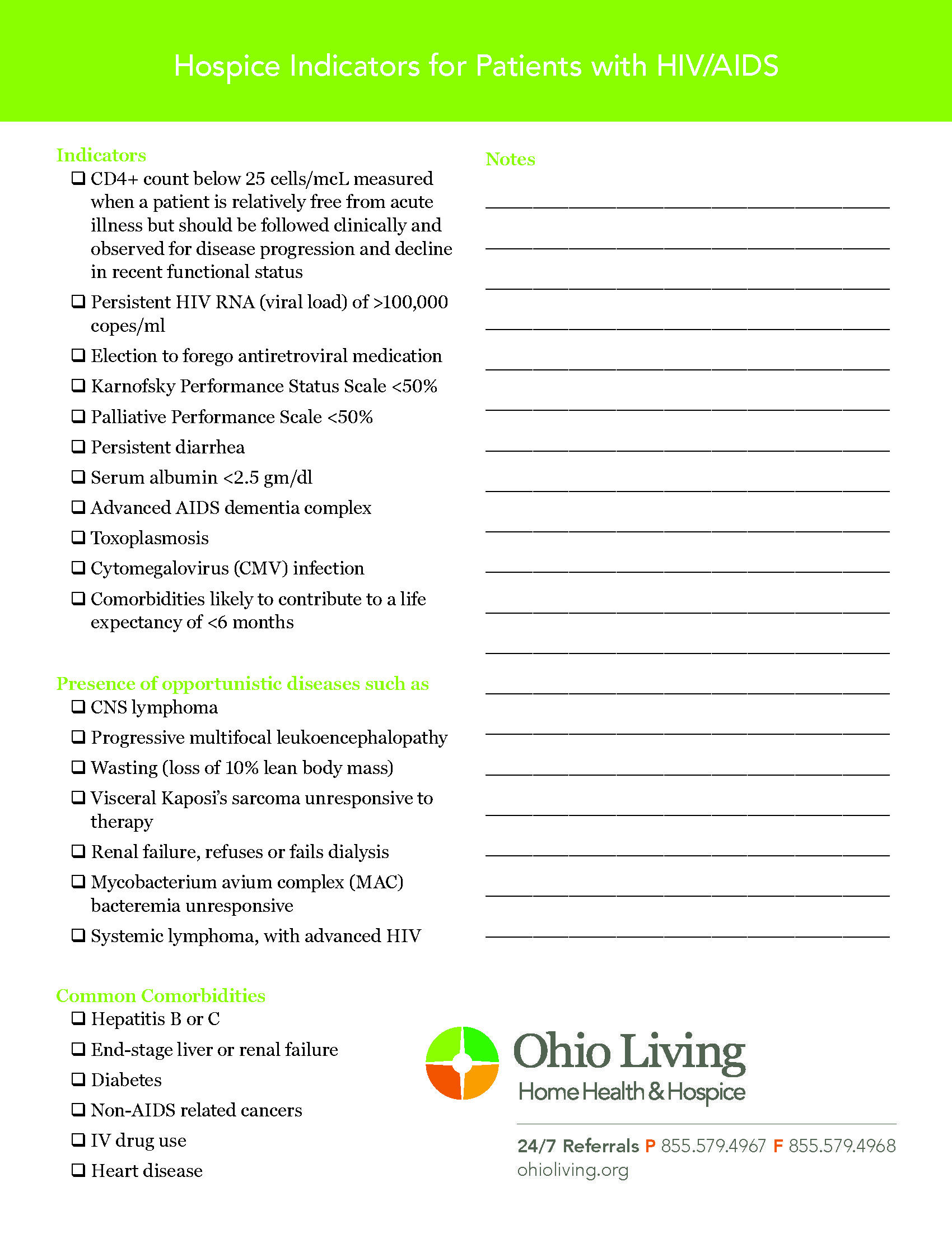 Hospice Indicators HIV-AIDS