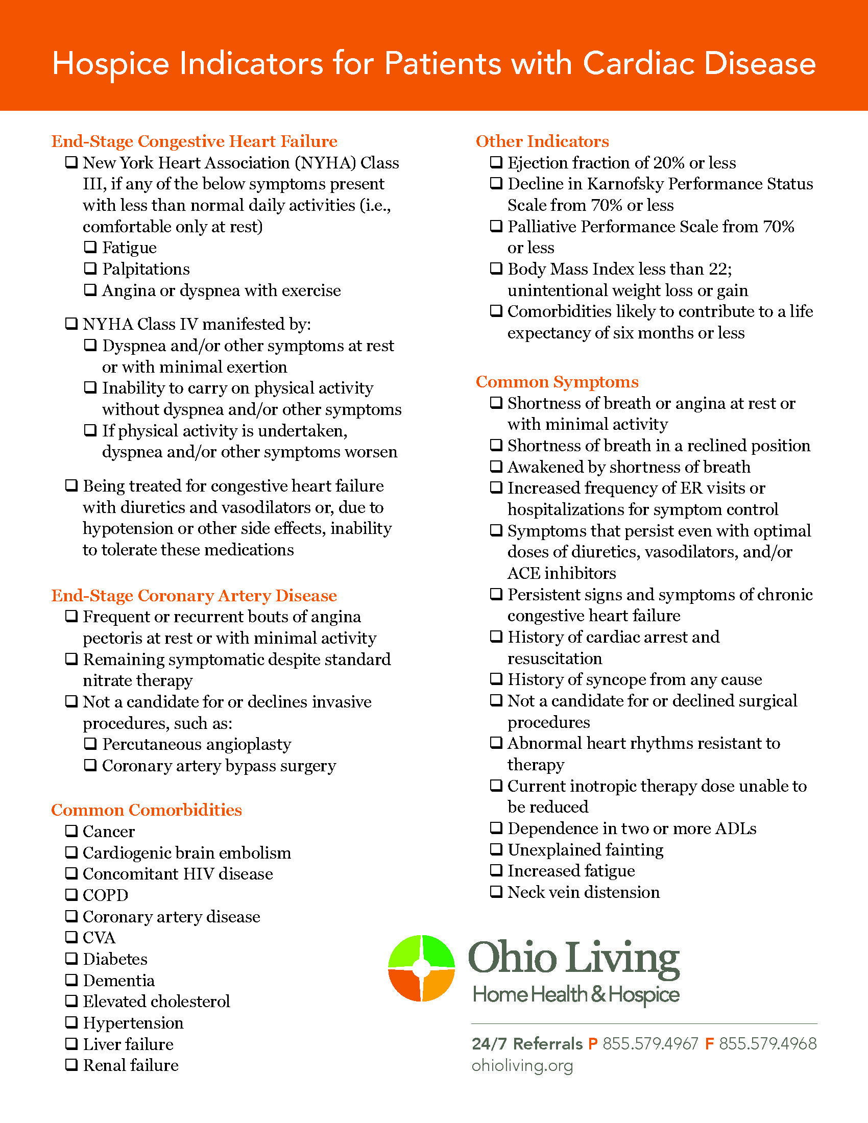 Hospice Indicators Heart Disease