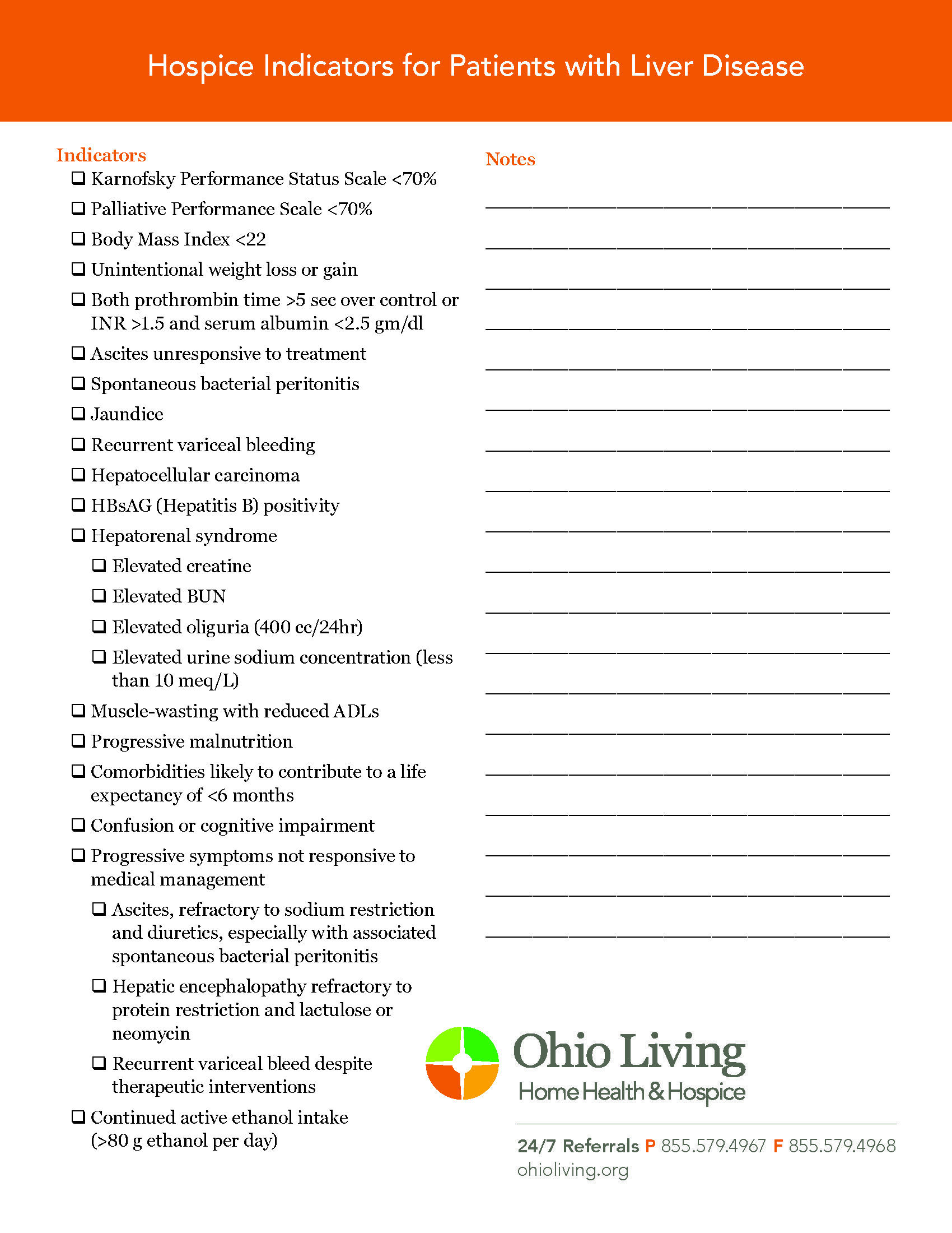 Hospice Indicators Liver Disease