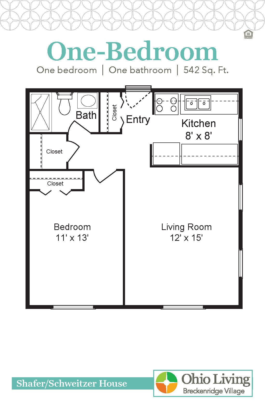 OLBV Shafer Schweitzer House Floor Plan One-Bedroom