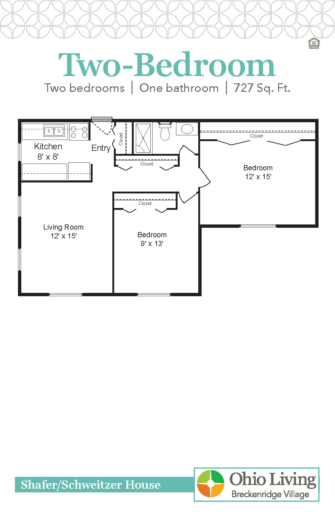 OLBV Shafer Schweitzer House Floor Plan Two-Bedroom