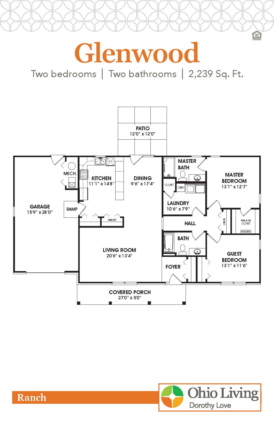 OLDL Ranch Floor Plan Glenwood
