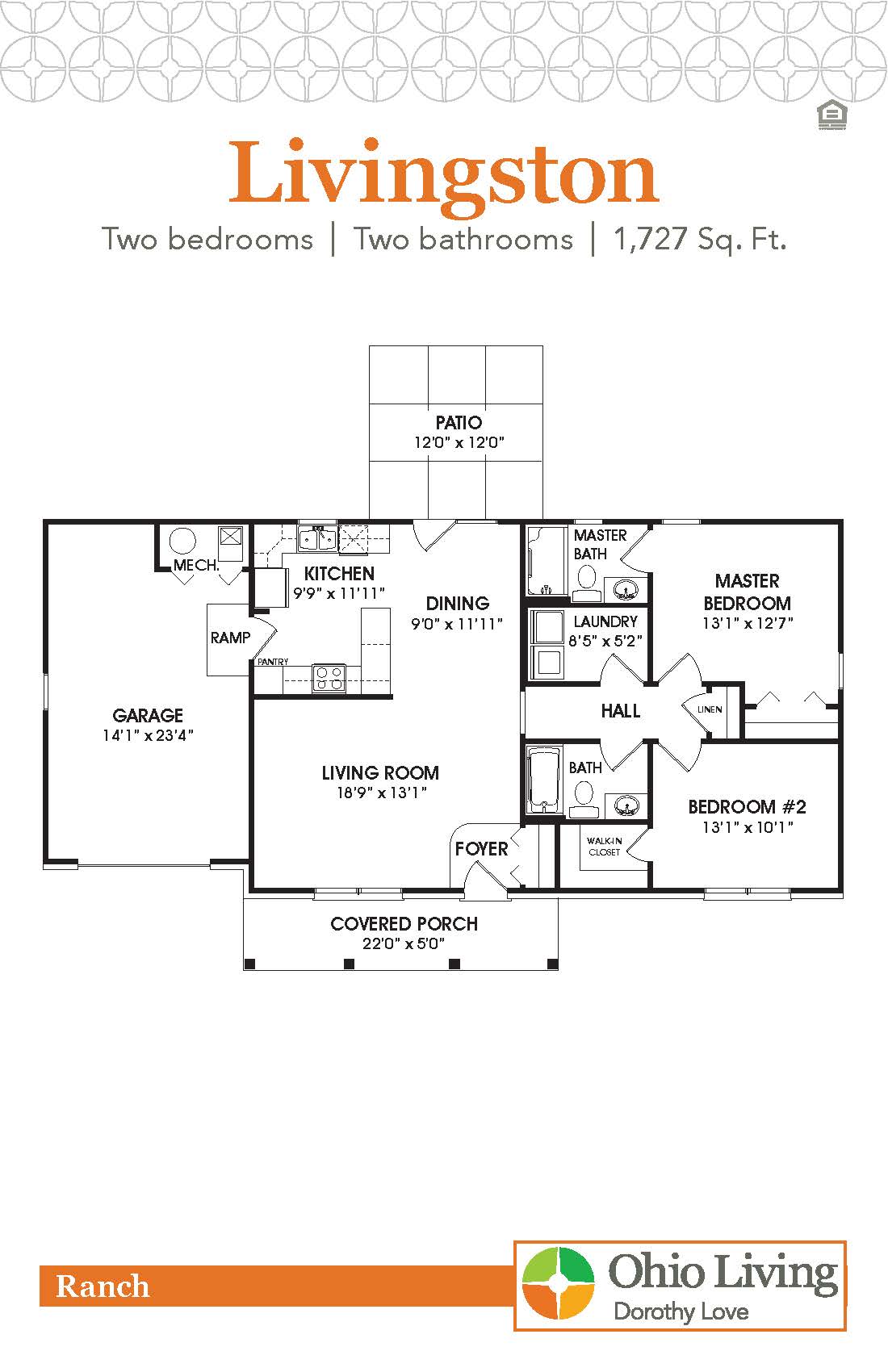 OLDL Ranch Floor Plan Livingston