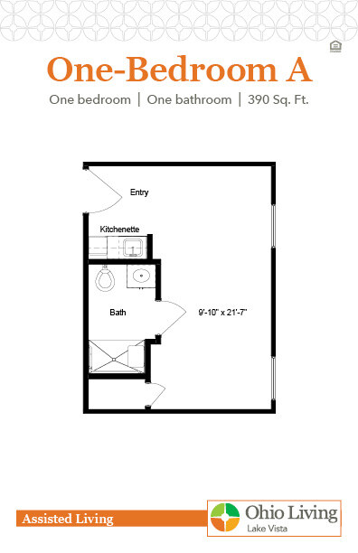 OLLV Assisted Living Floor Plan One-Bedroom A