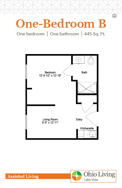 OLLV Assisted Living Floor Plan One-Bedroom B