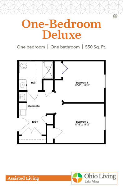 OLLV Assisted Living Floor Plan One-Bedroom Deluxe