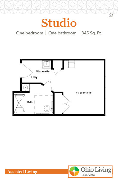 OLLV Assisted Living Floor Plan Studio