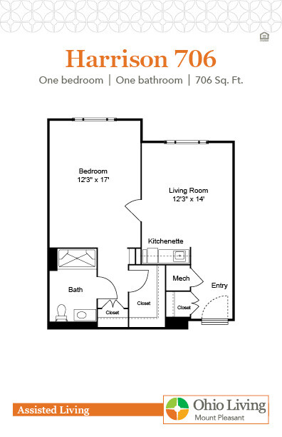 OLMP Assisted Living Floor Plan Harrison 706
