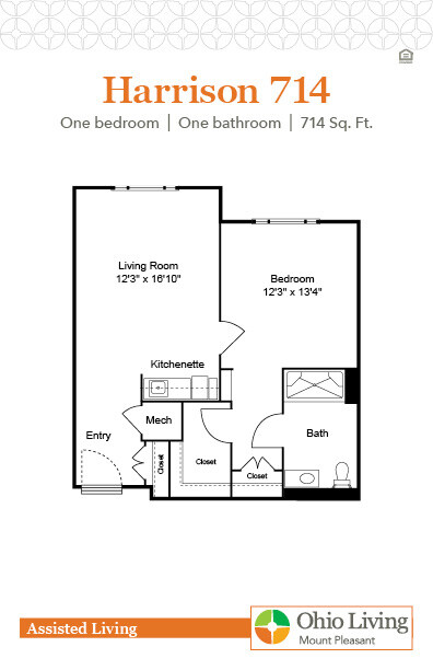OLMP Assisted Living Floor Plan Harrison 714