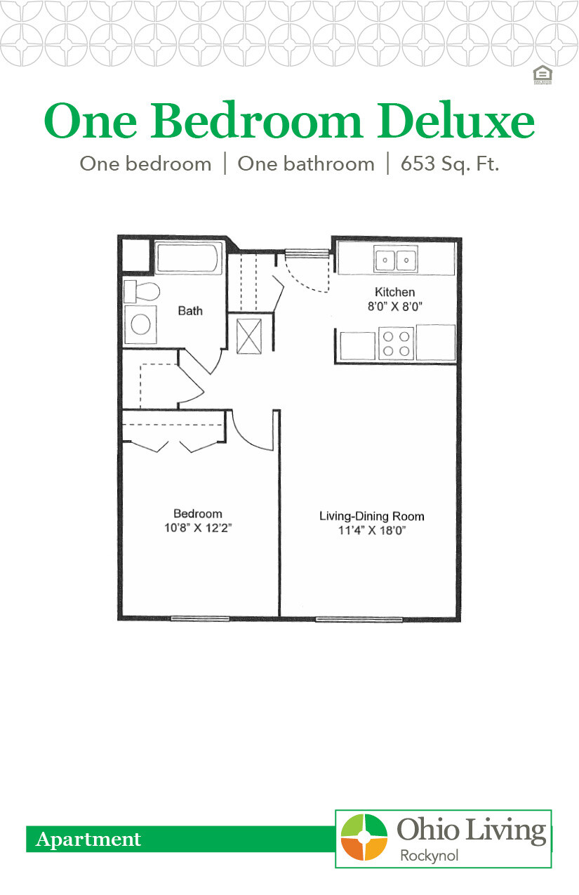 OLRN Independent Living Floor Plan One Bedroom Deluxe