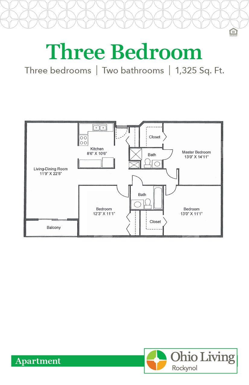 OLRN Independent Living Floor Plan Three Bedroom