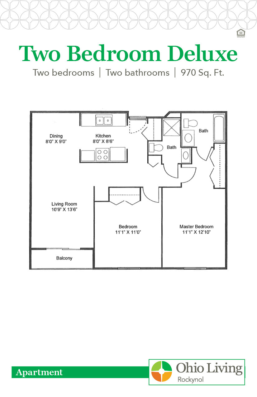 OLRN Independent Living Floor Plan Two Bedroom Deluxe